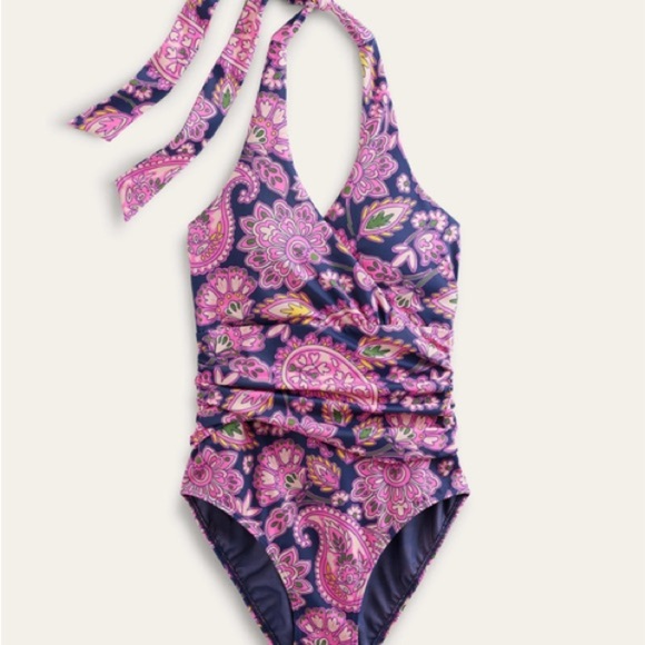NWT boden Levanzo Ruched Halter Swimsuit US size 6 - Picture 3 of 8